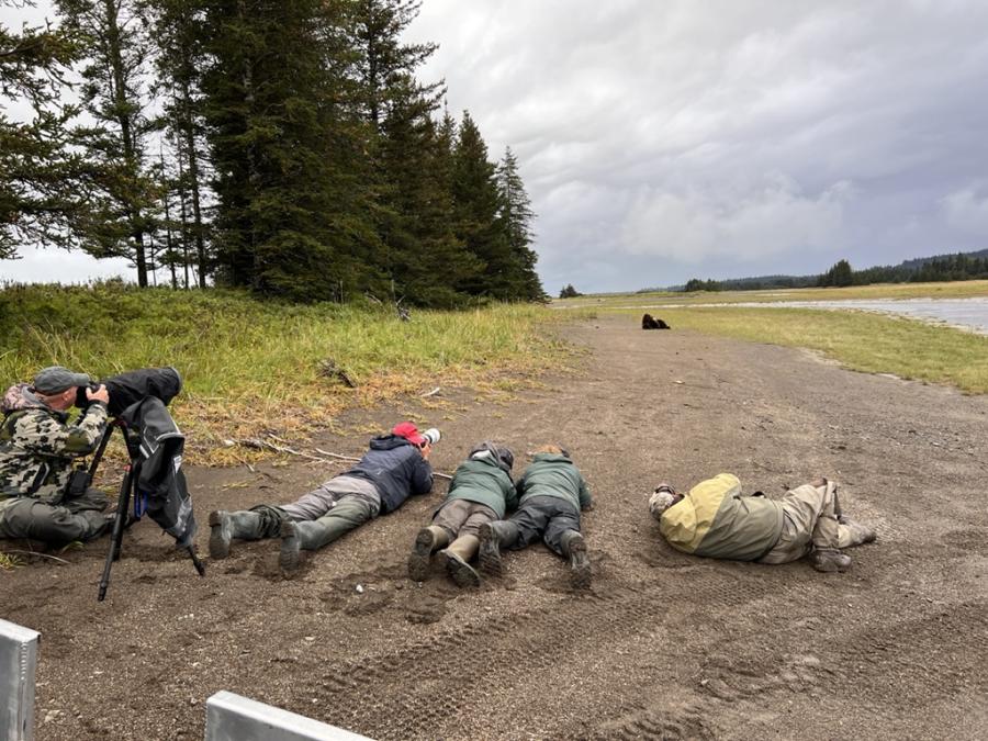 Getting low for a great angles on the bears
